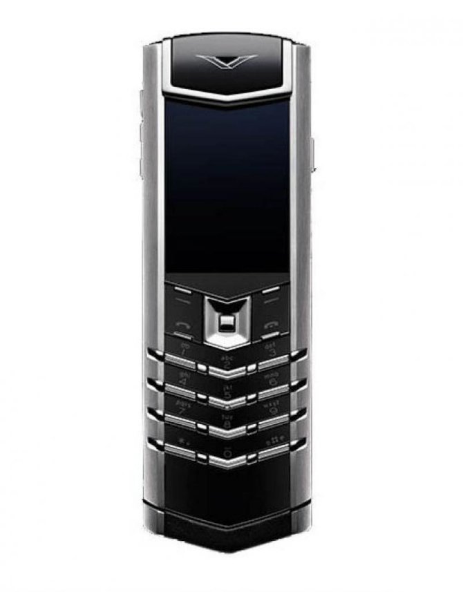 Vertu 002W4B1 Signature Brushed Stainless Steel Black Laether - фото 1