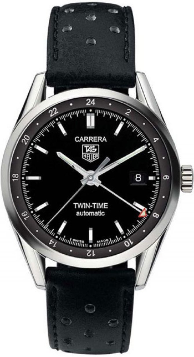Tag Heuer WV2115.FC6180 Carrera Calibre 7 Twin Time Automatic 39 mm - фото 1
