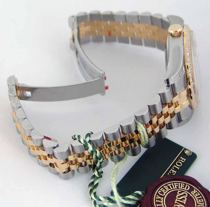 Rolex 116243 silver floral dial jublilee Datejust Ladies 36mm -  YG Steel - фото 5