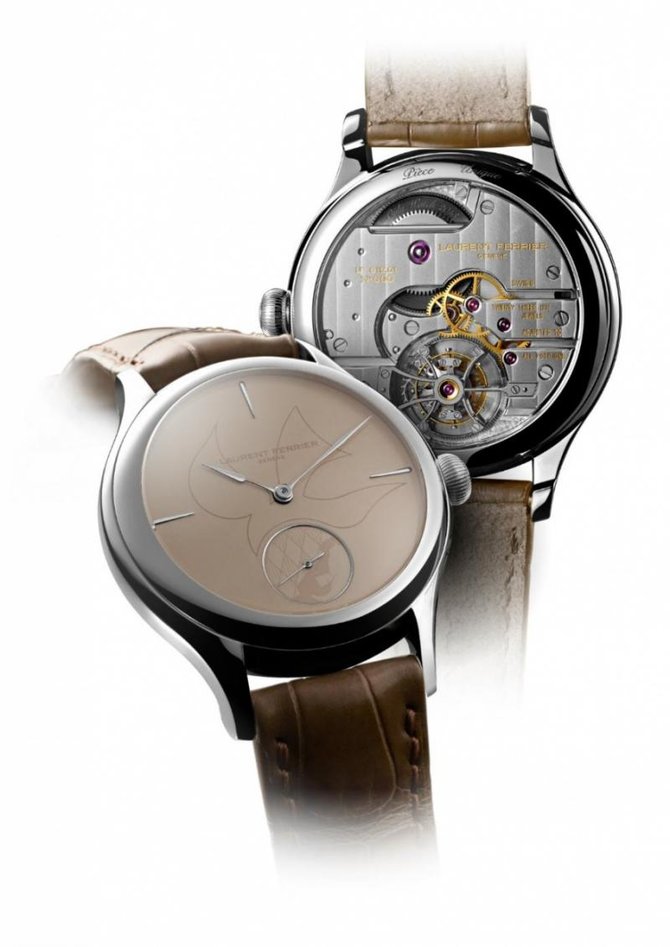 Laurent Ferrier Exceptional creation Galet Classic Tourbillon Double Spiral with a picture of a dove - фото 3