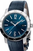 Bvlgari Часы Bvlgari Bvlgari Bulgari Bulgari Blue Dial Croco Automatic Date 41 mm