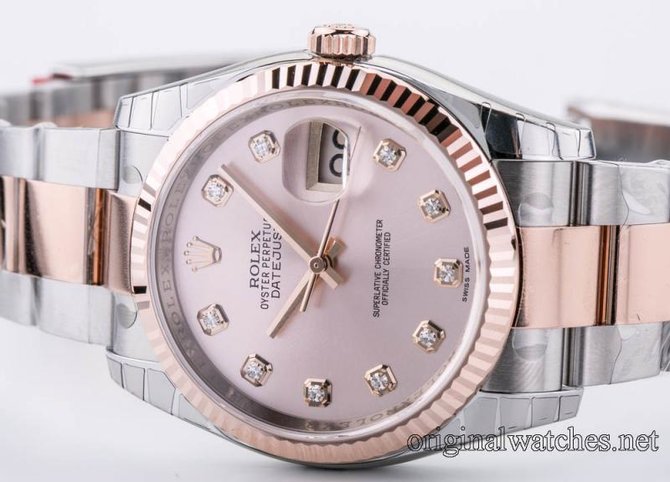 Rolex 116231 pddo Datejust Steel and Pink Gold Fluted Bezel - фото 15