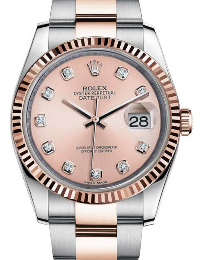 Rolex 116231 pddo Datejust Steel and Pink Gold Fluted Bezel - фото 1