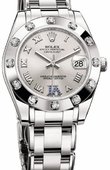 Rolex Часы Rolex Datejust Ladies Pearlmaster 34 mm WG Silver Diamonds Сhronometer