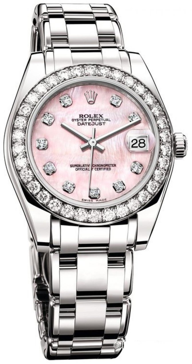 Rolex Pearlmaster 34 mm WG Pink MOP Diamonds Datejust Ladies Сhronometer