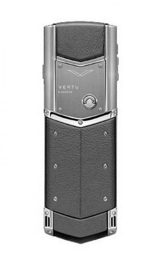 Vertu 002W4C8 Signature Brushed Stainless Steel Silwer Metallic Leather - фото 2