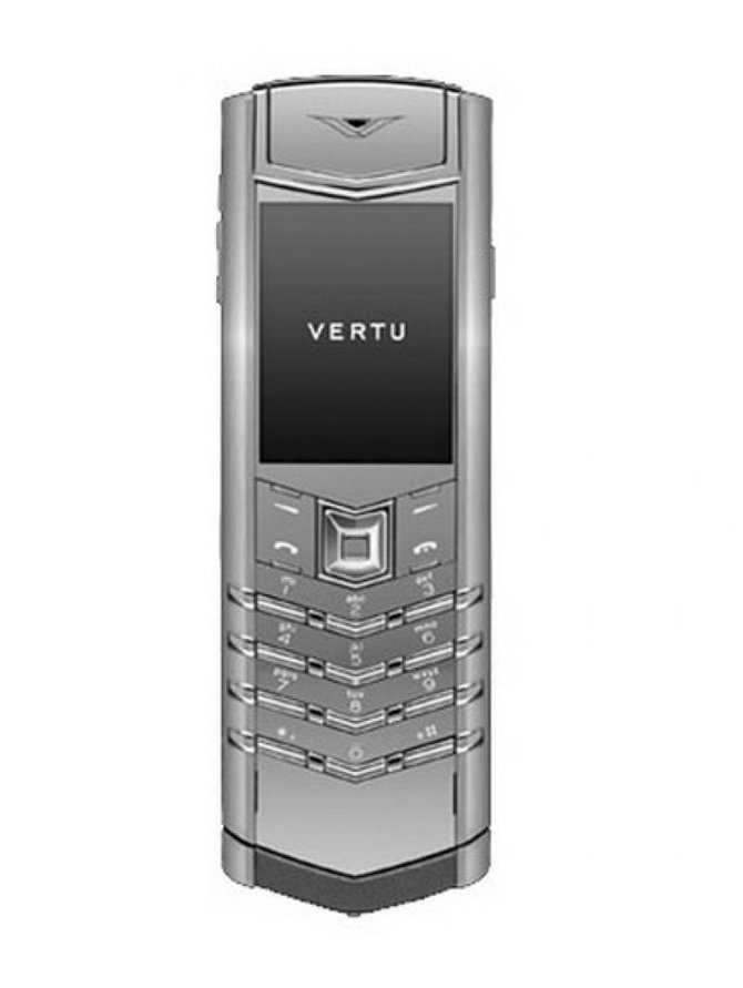Vertu 002W4C8 Signature Brushed Stainless Steel Silwer Metallic Leather - фото 1
