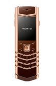 Vertu Signature Red Gold Brown Leather 2 Time Zones