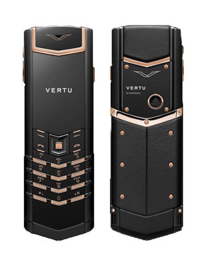 Vertu 002T8C9 Signature Black PVD stainless steel Red gold black leather - фото 2
