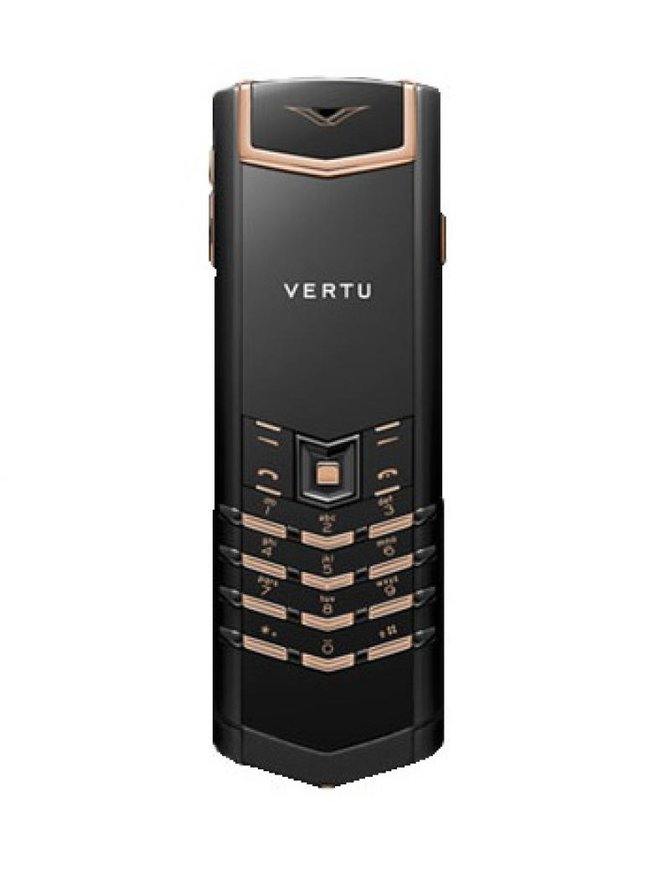 Vertu 002T8C9 Signature Black PVD stainless steel Red gold black leather - фото 1