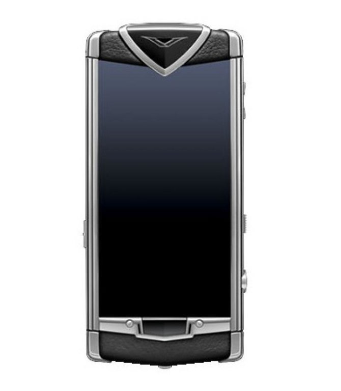 Vertu 002V373 Constellation Polished Stainless Steel Sapphire Screen Black Leather - фото 1