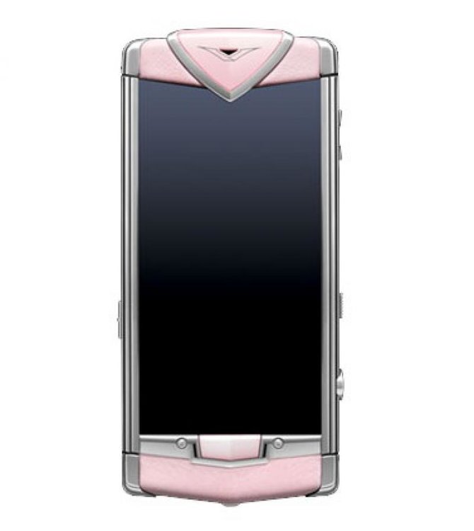 Vertu 002V376 Constellation Polished Stainless Steel Sapphire Ssreen Pink Leather - фото 1