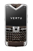 Vertu Constellation Quest Polished Stainless Steel Sapphire Keys Brown Leather