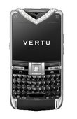 Vertu Constellation Quest Polished Stainless Steel Diamond Trim Sapphire Key Black Leather