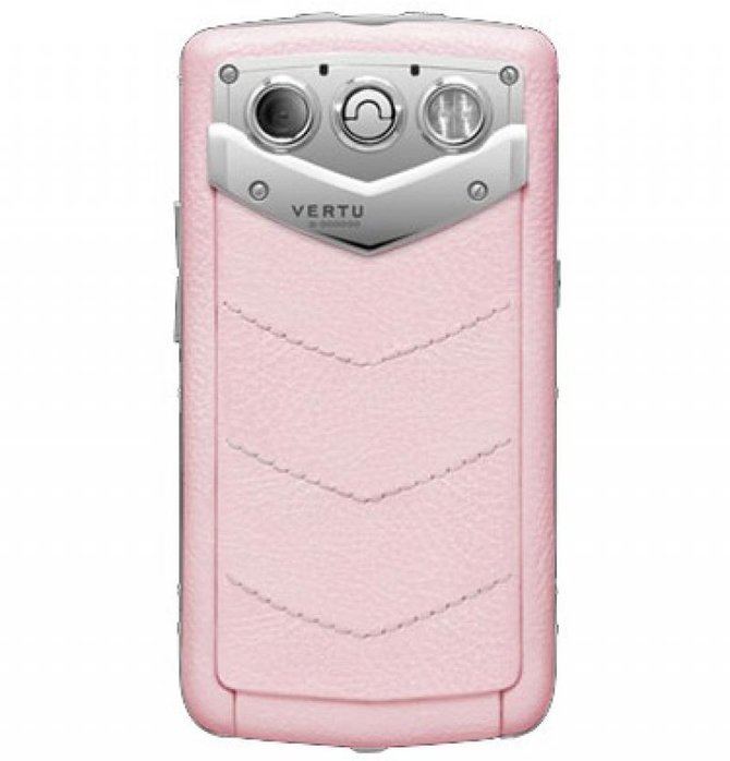 Vertu Diamond Trim and Select Key Sapphire Constellation Quest Polished Stainless Steel Diamond Keys Pink Leather - фото 2