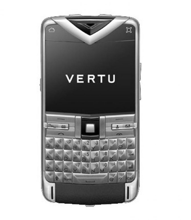 Vertu Brushed Stainless Steel Constellation Quest Black Leather - фото 1