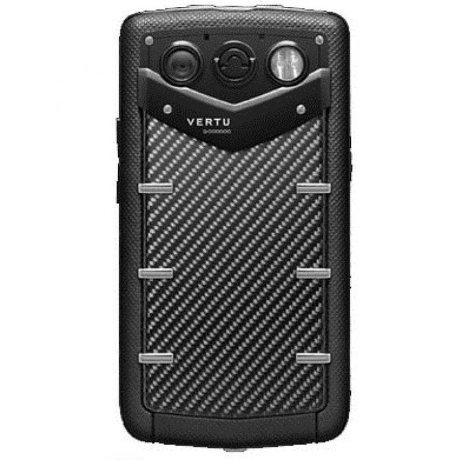 Vertu Carbon Fibre Pyramid Embossed Constellation Quest Black PVD Stainless Steel Black Leather - фото 2