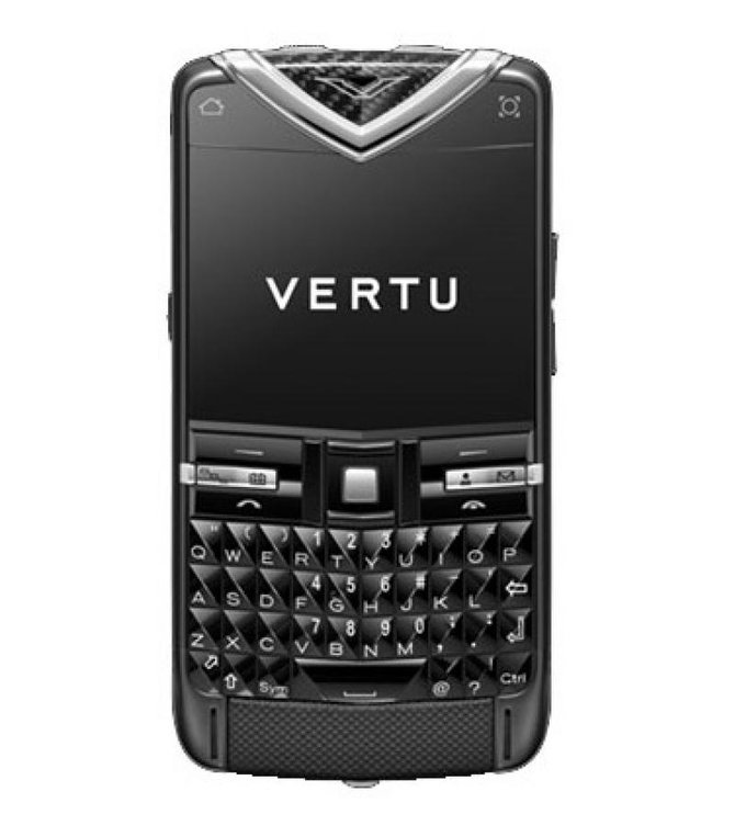 Vertu Carbon Fibre Pyramid Embossed Constellation Quest Black PVD Stainless Steel Black Leather - фото 1