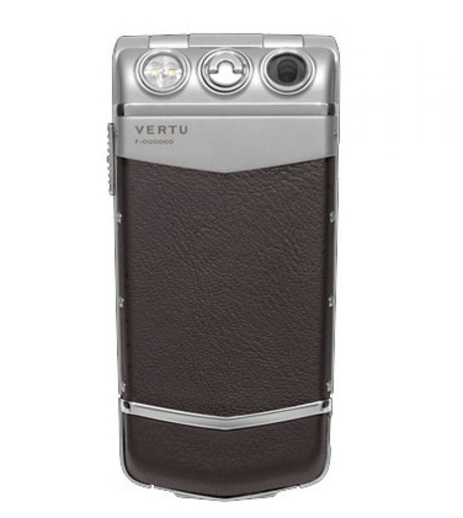 Vertu Stainless Steel Aluminium Dark Brown Leather Constellation Quest Dual Time - фото 2