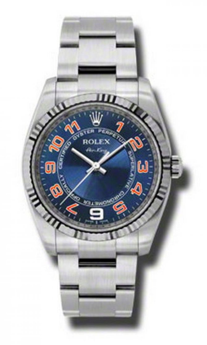 Rolex 114234 blcao Oyster Perpetual Air-King 34mm Steel and White Gold - фото 1