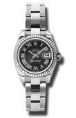 Rolex Datejust Ladies 179174 bksbro 26mm Steel and White Gold