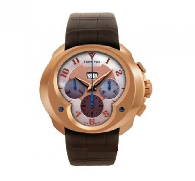 Franc Vila FVa8Ch Pink Gold Aligator Strap Complication Chronograph Grand Dateur Haute Horlogerie