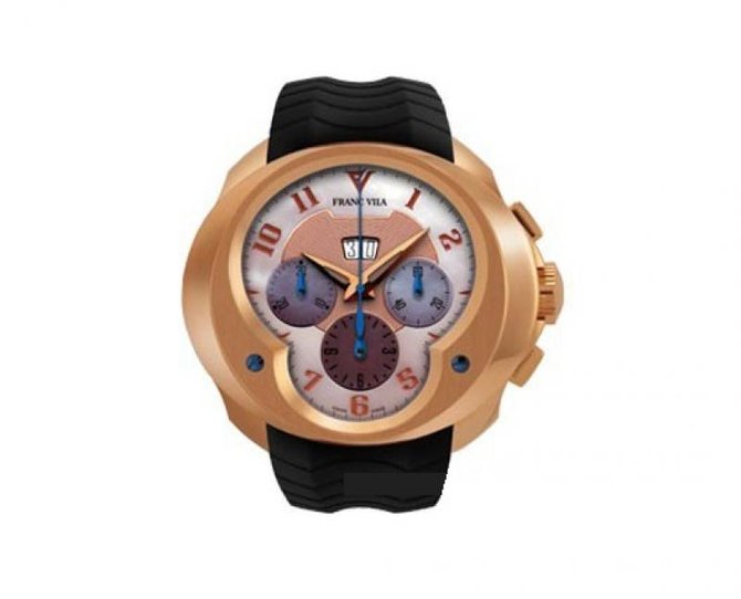 Franc Vila FVa8Ch Pink Gold Strap Caoutchouc Complication Chronograph Grand Dateur Haute Horlogerie