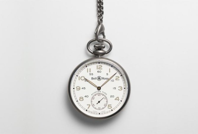 Bell & Ross PW1 Heritage White Dial Vintage Pocket Watch - фото 2