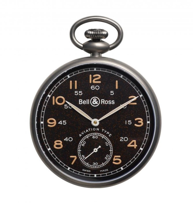 Bell & Ross PW1 Heritage Brown Dial Vintage Pocket Watch