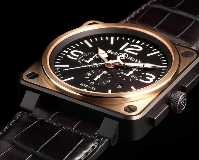 Bell & Ross BR 01-94 Rose Gold & Carbon Aviation Chronograph - фото 2