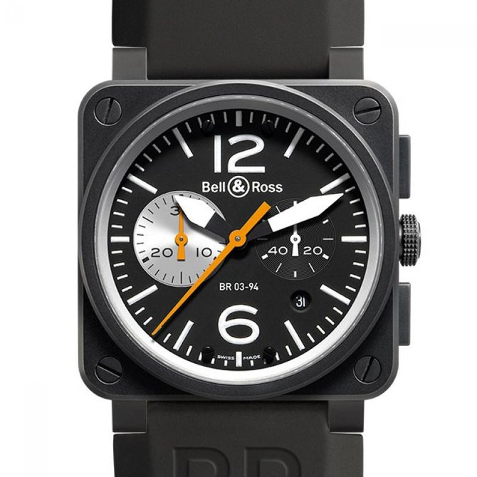 Bell & Ross BR 03-94 Black & White Aviation Chronograph 42 mm - фото 2