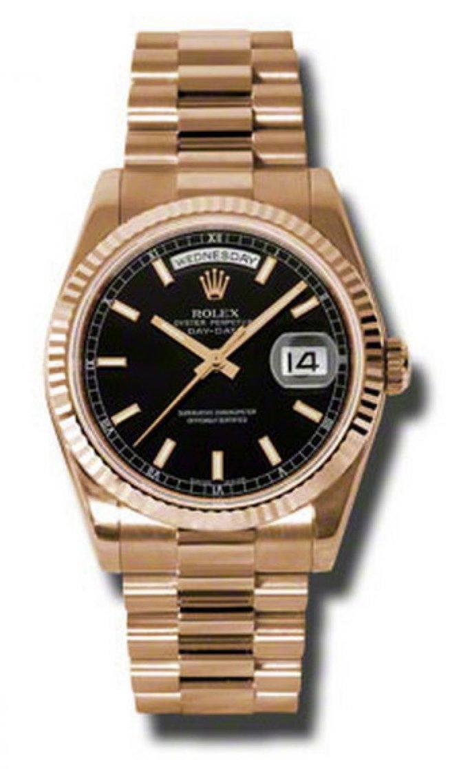 Rolex 118235 bksp Day-Date Everose Gold