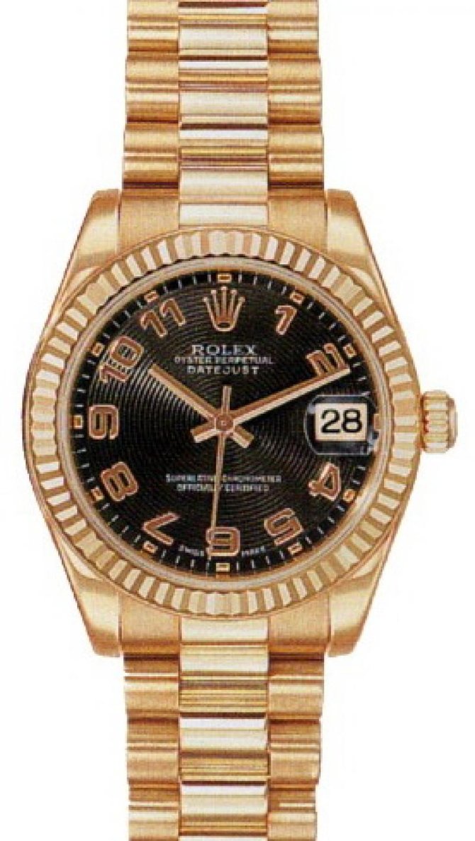 Rolex 178275 black Datejust Ladies Everose Gold - фото 1