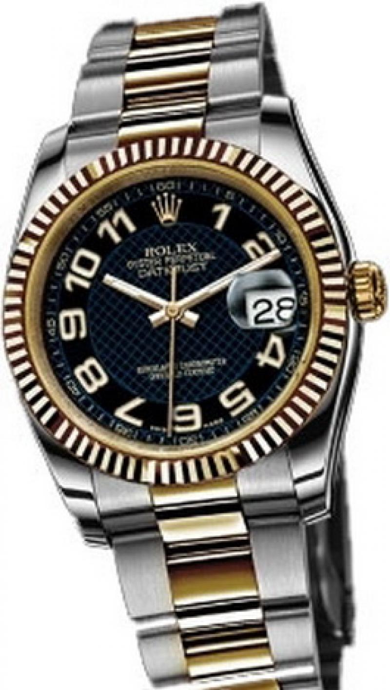 116233 black Rolex Steel and Yellow Gold Datejust