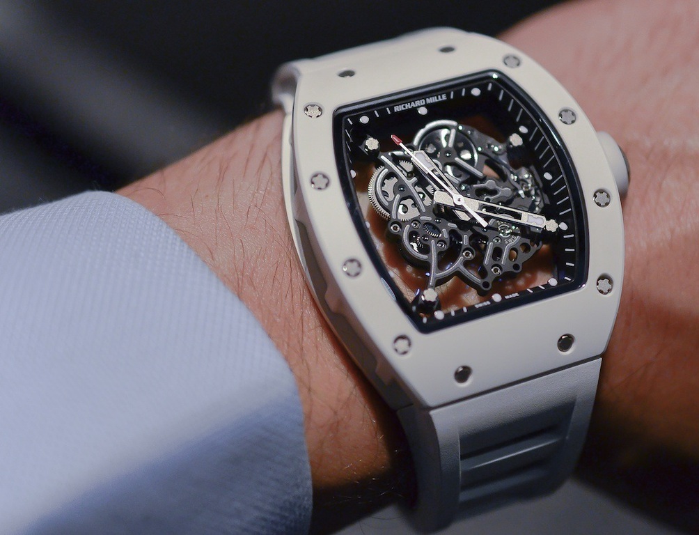 Richard Mille Bubba Watson On Wrist Richard Mille RM 055 Bubba Watson White  Strap – ShahStore