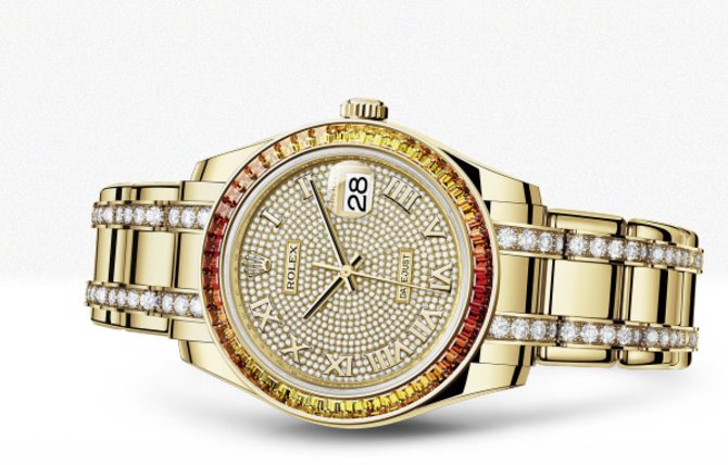Rolex 86348SAJOR Paved With 455 Diamonds Datejust Pearlmaster 39 mm Yelow Gold 2015 - фото 2
