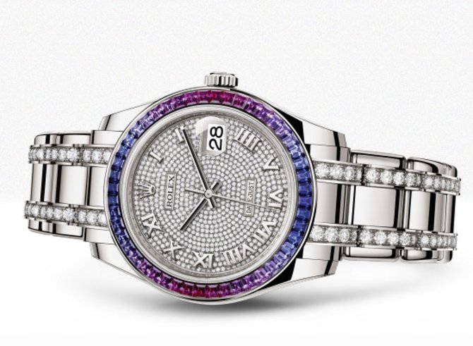 Rolex 86349SAFUBL Paved With 455 Diamonds Datejust Pearlmaster 39 mm White Gold - фото 2