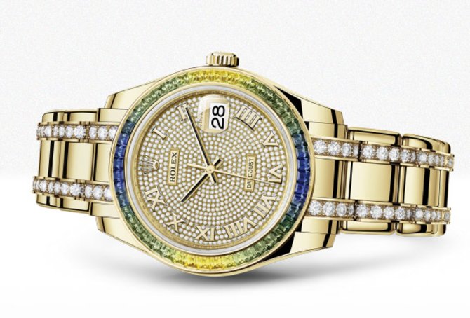 Rolex 86348SABLV Paved With 455 Diamonds Datejust Pearlmaster 39 mm Yelow Gold 2015 - фото 2