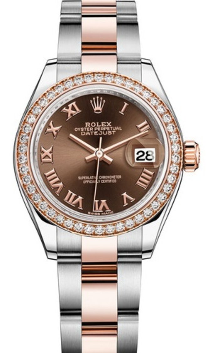 Rolex 279381rbr-0010 Datejust Ladies Datejust 28 mm Steel and Everose Gold - фото 1