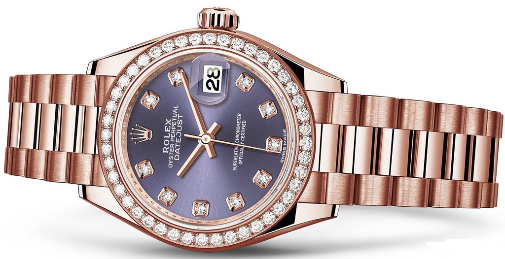 279135rbr-0020 Rolex 28 mm Everose Gold  Datejust Ladies