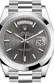 Rolex Day-Date 228206 Dark rhodium stripe motif 40 mm Platinum