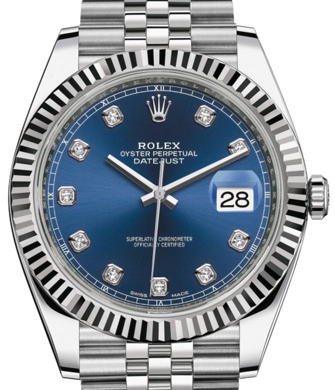 Rolex 126334 Blue Set With Diamonds Datejust 41 White Rolesor Jubilee - фото 1