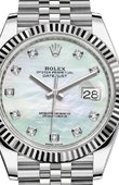 Rolex Часы Rolex Datejust 126334 White Mother-of-pearl Set With Diamonds Datejust 41 White Rolesor Jubilee