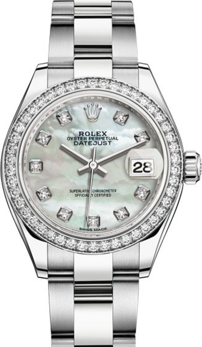 Rolex 279384rbr-0012 Datejust Ladies Steel and White Gold
