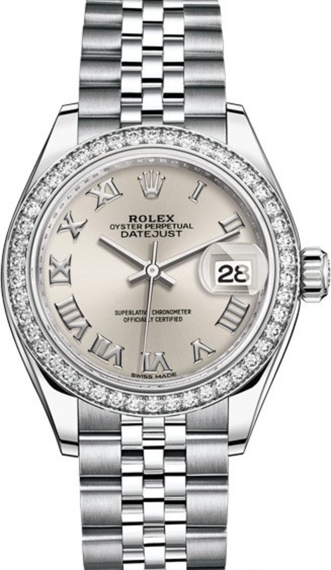 Rolex 279384rbr-0009 Datejust Ladies Steel and White Gold