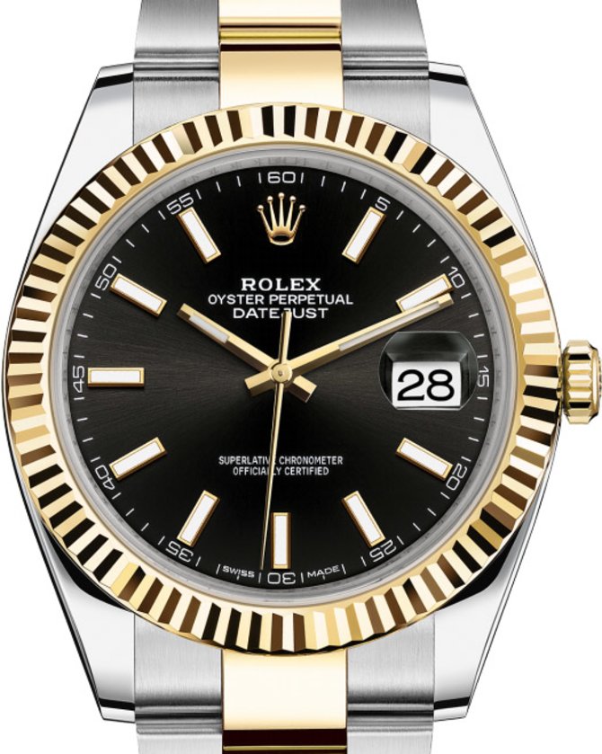Rolex 126333 Black Oyster Bracelet Datejust Yellow Rolesor New 2016