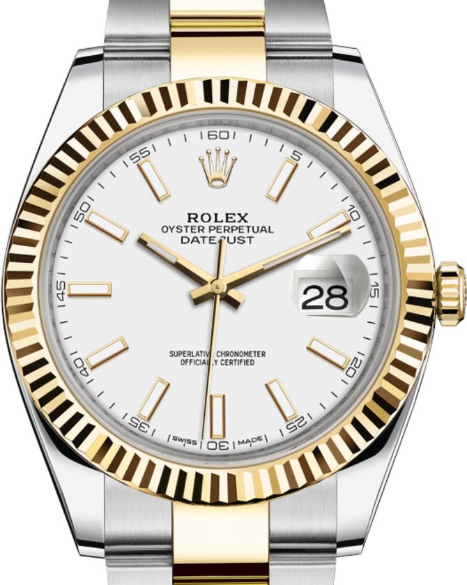 Rolex 126333 White Oyster Bracelet Datejust Yellow Rolesor New 2016