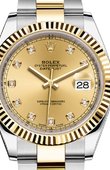 Rolex Datejust 126333 Champagne set with diamonds Oyster Bracelet Yellow Rolesor