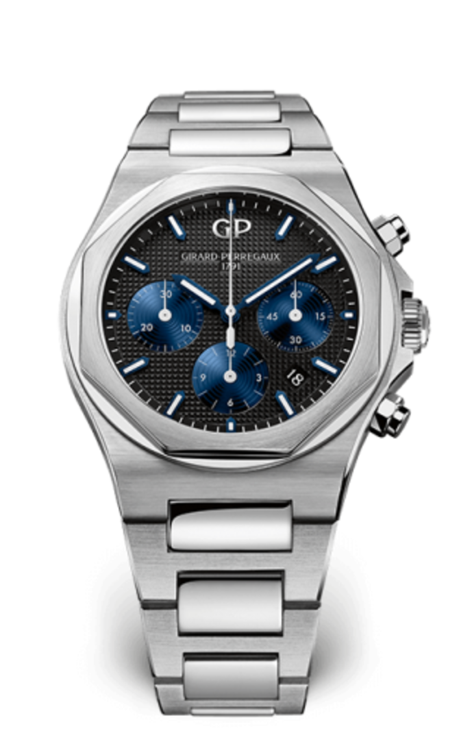 Girard Perregaux 81020-11-631-11A Laureato Chronograph Stainless Steel Black Bracelet