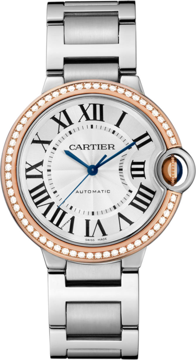Cartier WE902081 Ballon Bleu de Cartier Pink Gold And Steel Diamonds